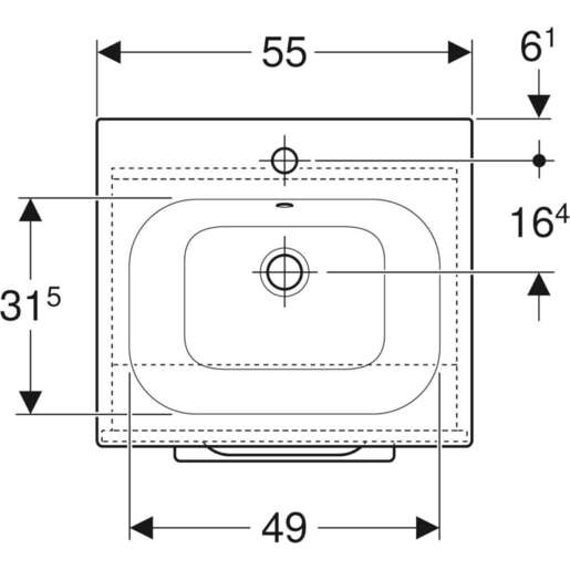 Geberit toaletni ormarić SELNOVA SQUARE 60, komplet, lava, lakirani 1 vrata