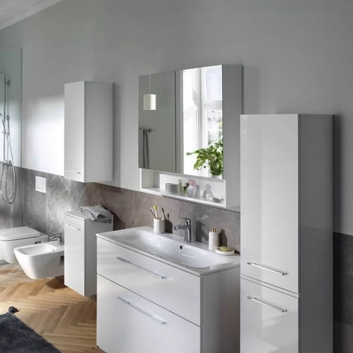 Geberit toaletni ormarić SELNOVA SQUARE ogledalo 78*85 beli, 2 vrata