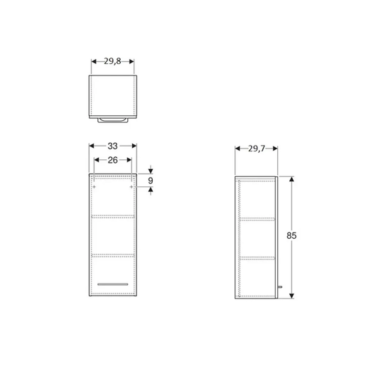 Geberit toaletni ormarić SELNOVA SQUARE 33*85 GD 1 vrata