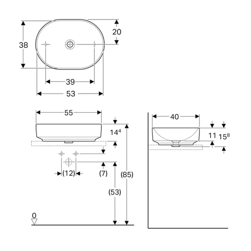 Geberit Vari Form Lavabo nadgradni 55*40