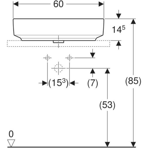 Geberit Lavabo 60 VARIFORM nadgradni pravougaoni