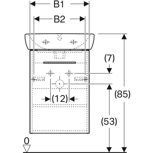 Geberit Ormaric sa lavaboom 50, SELNOVA SQUARE, jedna vrata