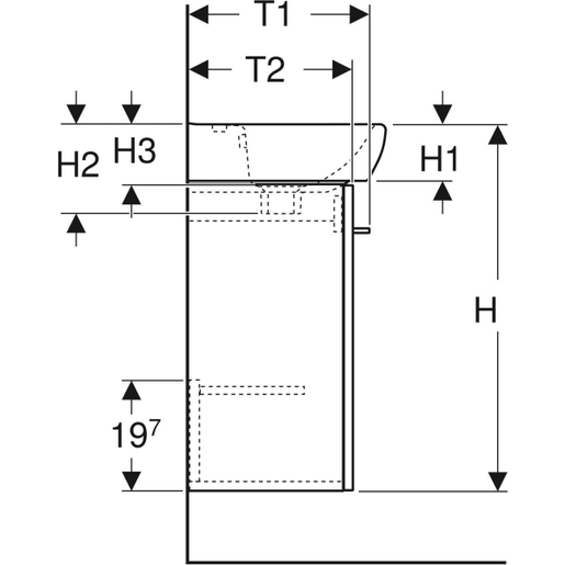 Geberit Ormaric sa lavaboom 50, SELNOVA SQUARE, jedna vrata