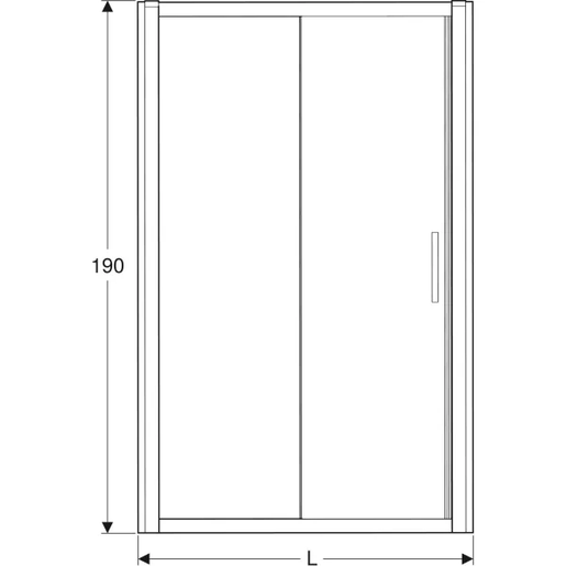 Geberit Vrata klizna 120 GEO reflex, providno staklo