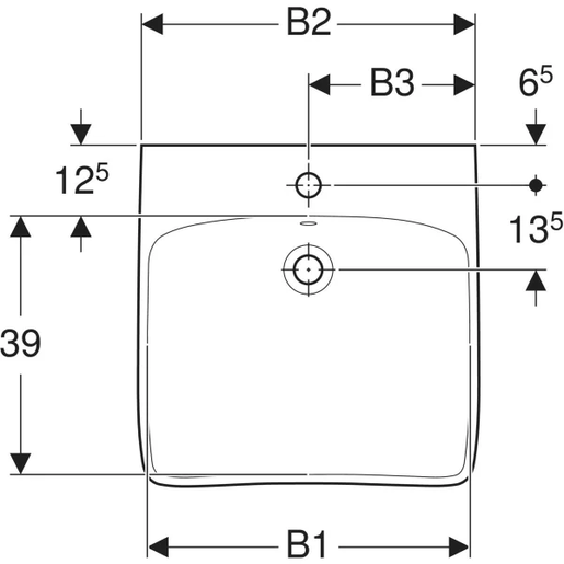 Geberit Lavabo 65 SELNOVA COMFORT invalidski