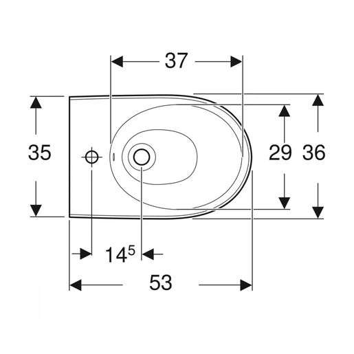 Geberit Bide SELNOVA konzolni oval, skriveno kačenje
