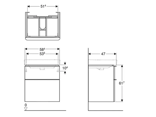 Geberit Ormarić za lavabo 60 Smyle Square visoki sjaj, bela