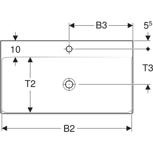 Geberit Lavabo 105 ONE, vertikalni dovod, 105/48cm