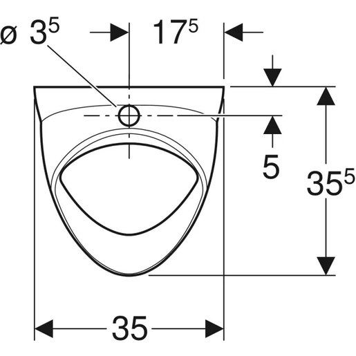 Geberit Pisoar Felix, dovod sa gornje strane