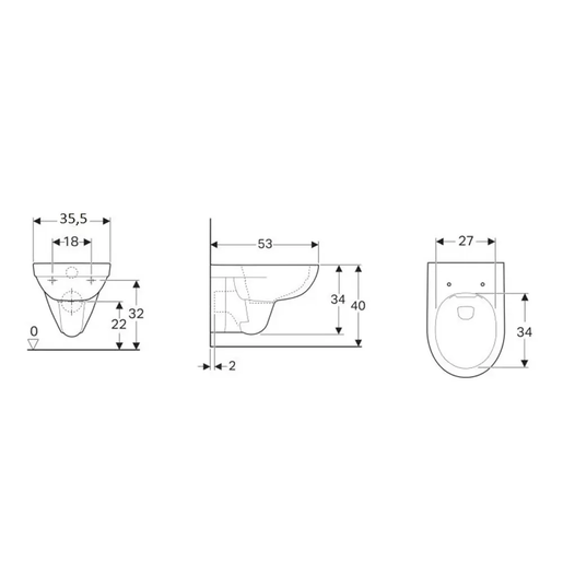 Geberit WC šolja SELNOVA rimfree konzolna