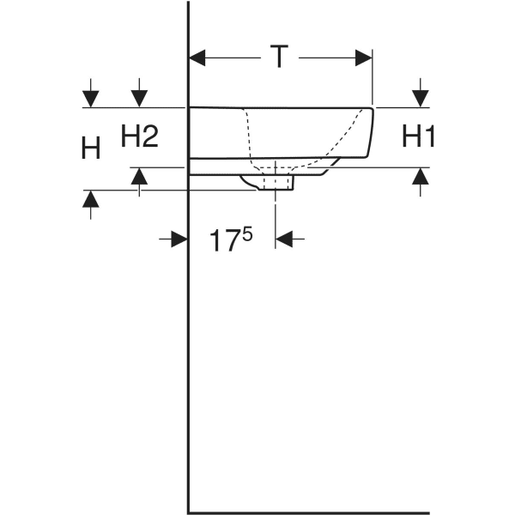 Geberit Lavabo 60 SELNOVA COMPACT 60*37