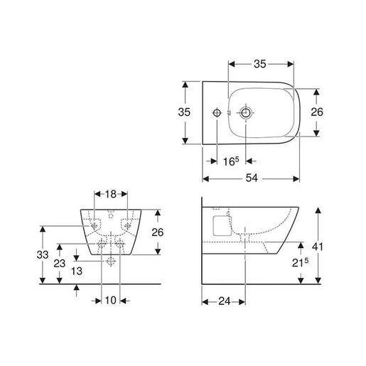 Geberit Bide SELNOVA SQUARE - konzolni