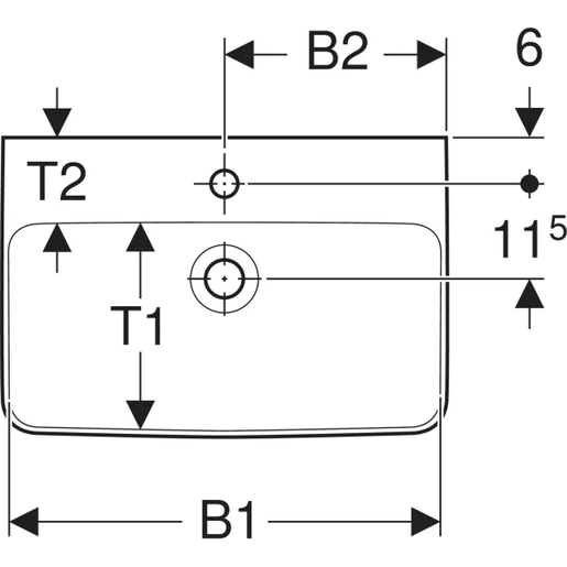 Geberit Lavabo 55 SELNOVA COMPACT 55*37