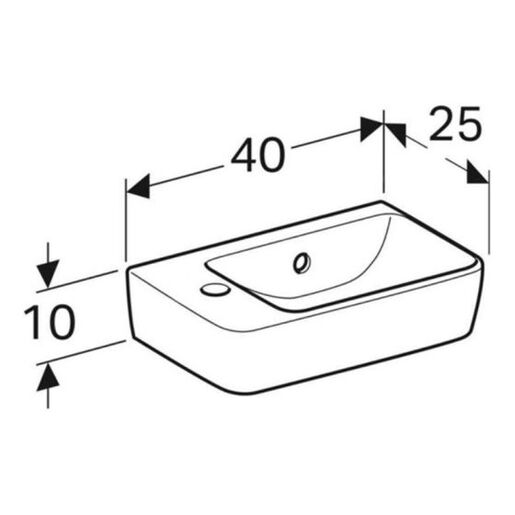 Geberit Lavabo 40 SELNOVA COMPACT 1 otvor levo