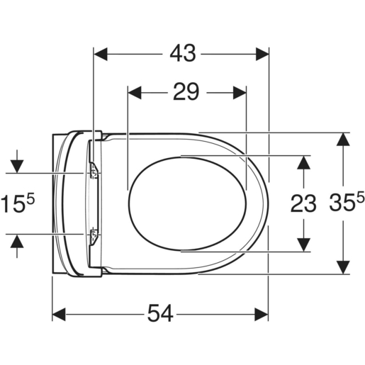 Geberit WC šolja SELNOVA set konzolna, Rimfree, Turboflush ispiranje, 54cm