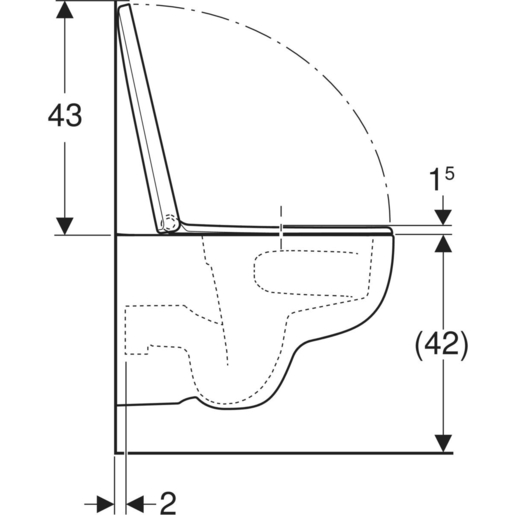 Geberit WC šolja SELNOVA set konzolna, Rimfree, Turboflush ispiranje, 54cm