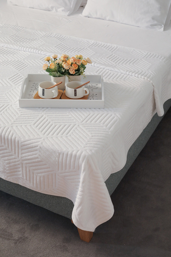 Dekordom Frotir prekrivač cube 145x200 - white