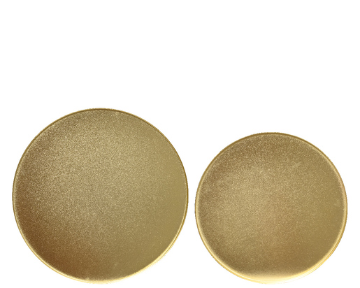 Dekordom Ng dekoracija - deco plate iron set 2pcs 35cm 386508 - gold - kmg