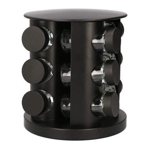 Dekordom Stalak za začine rotacioni otto 12kom 19x21cm - black - hml
