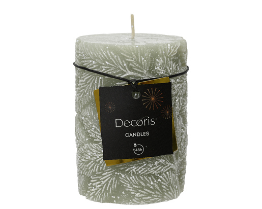 Dekordom Ng dekoracija - pillar candle paraffin leaf 10cm 880268 - mint - kmg