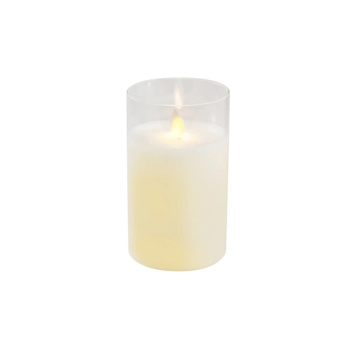 Dekordom Led candle glass cylinder - transparent - 20cm -  n53
