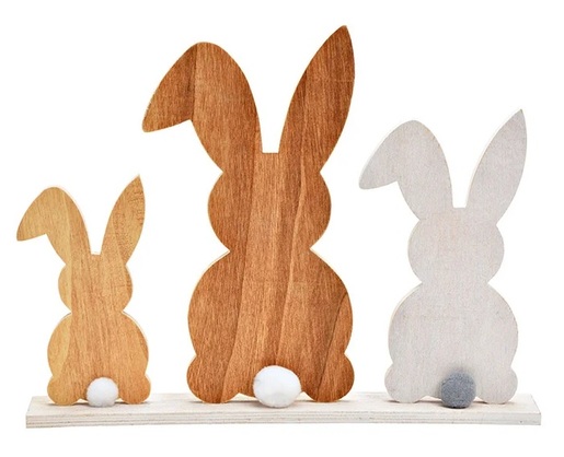 Dekordom Uskršnja dekoracija stand bunnies wood 10034946 - brown