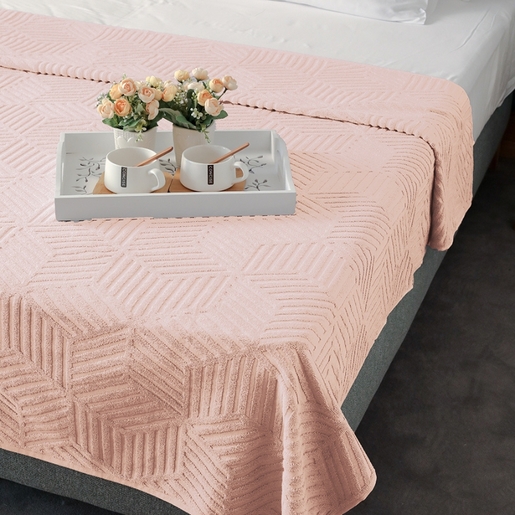 Dekordom Frotir prekrivač cube 200x210 - light pink