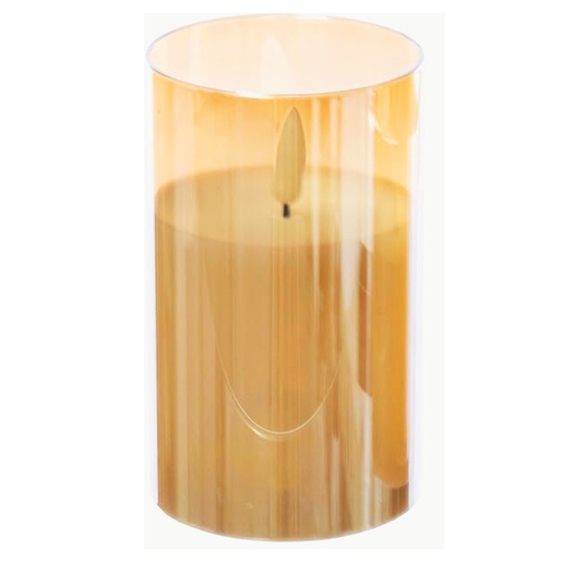 Dekordom Led candle glass cylinder - gold - 25cm -  n53