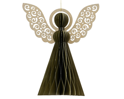 Dekordom Ng dekoracija - hanging paper angel 15cm 709229 - green - kmg