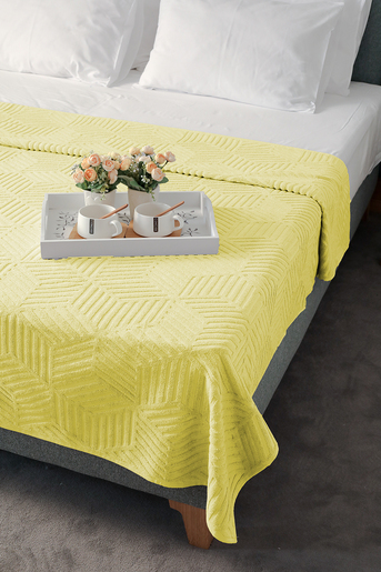 Dekordom Frotir prekrivač cube 200x210 - yellow