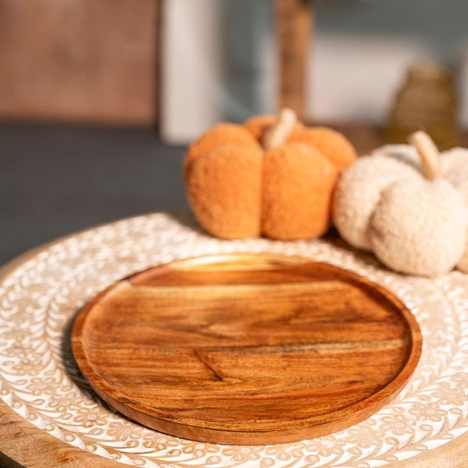 Dekordom Dekorativna drvena tacna acacia 24x2.5cm - hml