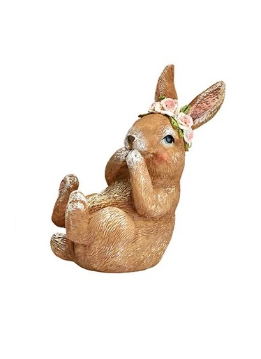 Dekordom Uskršnja dekoracija bunny with wreath 13cm 10035517