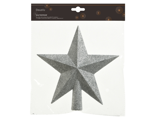 Dekordom Ng dekoracija - treetopper 19cm 029541 - silver - kmg