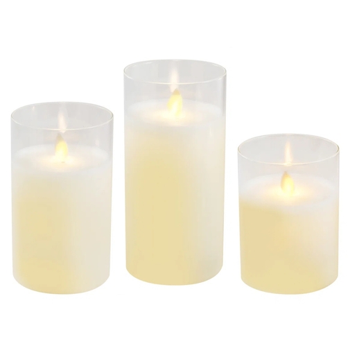 Dekordom Led candle glass cylinder - transparent - 25cm -  n53