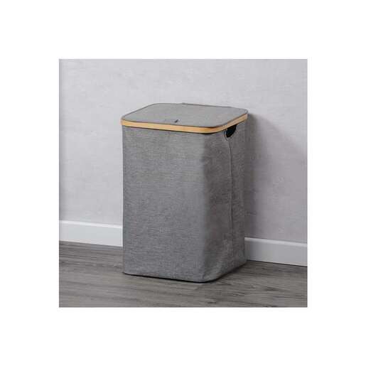 KESPER KSP19599 KORPA ZA PRLJAVI VEŠ SA BAMBUS OKVIROM SIVA 50cm