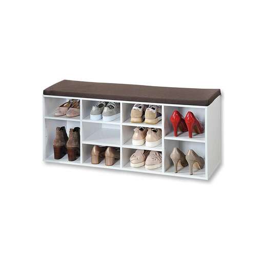 KESPER KSP15910 DRVENI CIPELARNIK BELI SA JASTUKOM ZA SEDENJE 103,5X48X29,5cm