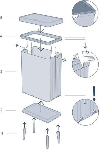 Curver Kanta za otpatke 54L sa nogicama Verto, Pearl Rose CU 00394-Y82