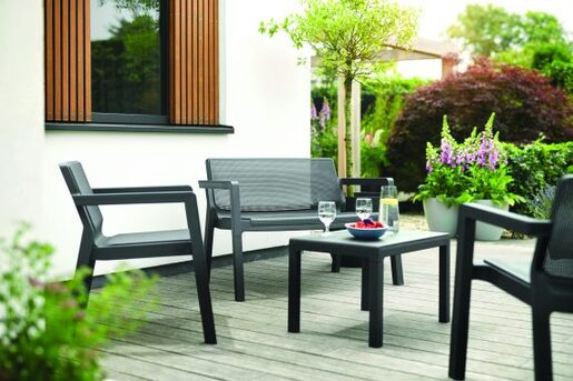 Keter Baštenski set Emilly Patio bez jastuka, grafit - DELHAIZE CU 246589