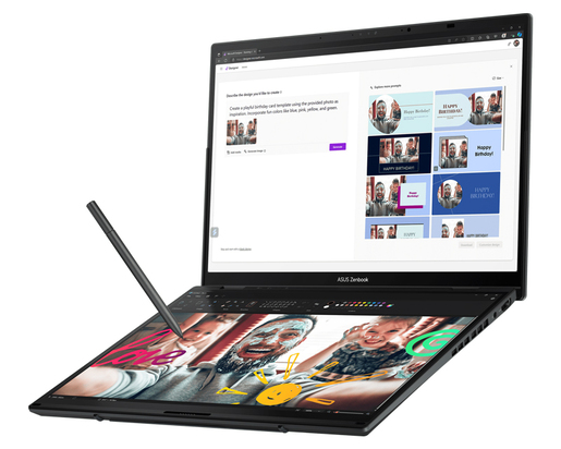 Laptop ASUS Zenbook 14 DUO OLED UX8406CA-PZ185X, 14 3K OLED, Intel Core Ultra 7 255H, 32GB RAM, 1TB SSD, Windows 11 Pro