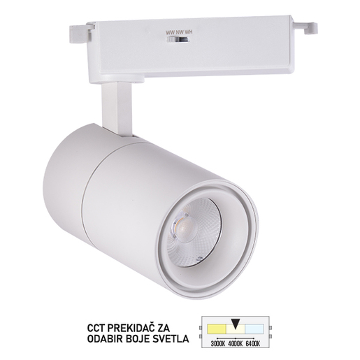 Forma LED šinski reflektor TL08-30CCT WH