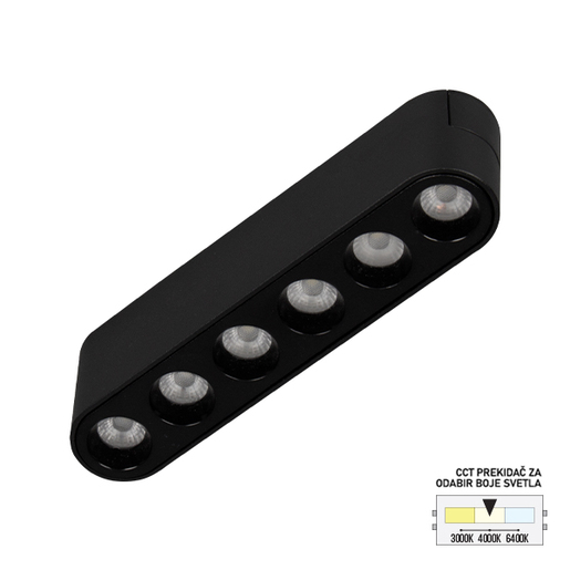 Forma LED magnetna svetiljka CCT ULTRA SLIM FMS2001-6 BK