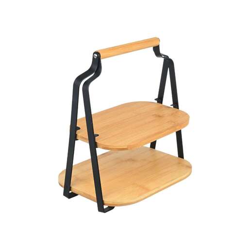 ESTIA POSLUŽAVNIK ZA SERVIRANJE NA 2 NIVOA BAMBUS METAL  20X26X28CM ES01-20811