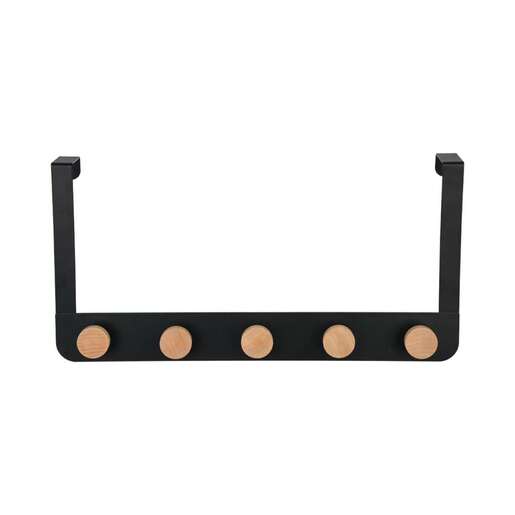 ESTIA ČIVILUK ZA VRATA SA 5  KUKICA METAL DRVO CRNI ES02-18283