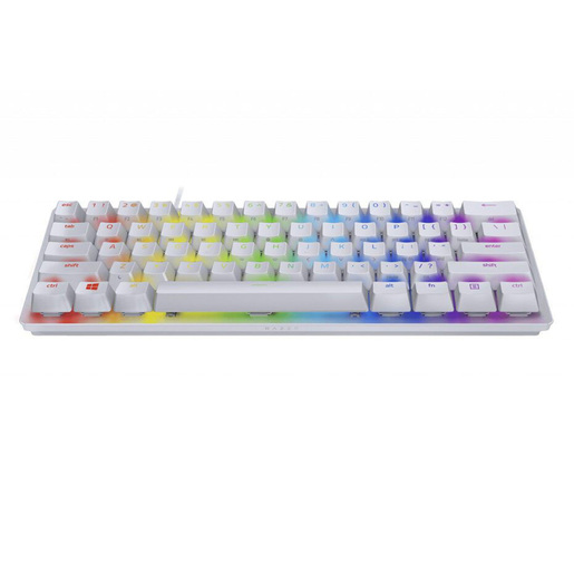 Tastatura Razer Huntsman Mini Mercury Edition 60% Opto-Gaming Keyboard (Clicky Purple Switch)