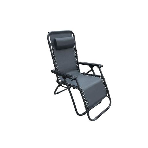 Stolica-ležaljka 162x64x110 cm, siva