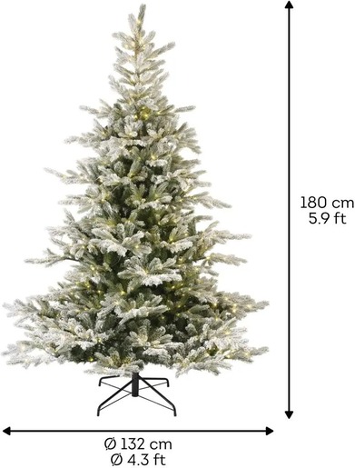 Everlands Novogodišnja jelka grandis - nasnežena sa lampicama - 180 cm - 400 lampica KM 9670122