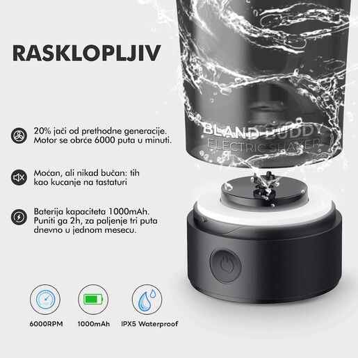 Električni šejker za proteine-AL BLANDBUDDY 1-BLUE