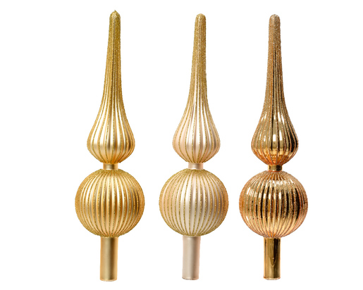 DekorDom novogodišnja dekoracija - treetopper glass 31cm 170226 - gold/pearl - kmg