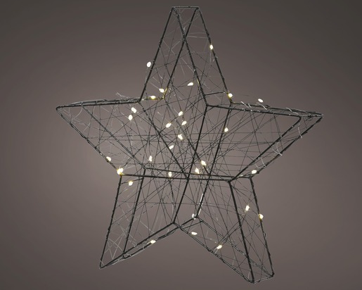 DekorDom novogodišnja dekoracija - led star 30cm 486316 - black/warm white - kmg