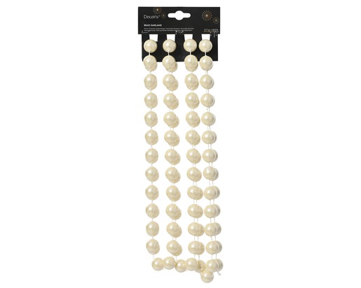 DekorDom novogodišnja dekoracija - bead garland 2.7m 001714 - cream - kmg